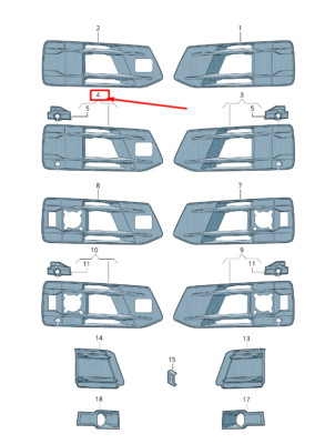 NEU AUDI Q7 4M STOßSTANGE VORNE RECHTS LUFTLEITGITTER 4M0807682TEFA ORIGINAL