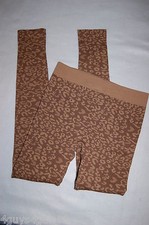 Womens Ankle Length Leggings BROWN Leopard Print S-M