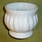 Vintage RANDALL White Milk Glass Flower Vase Wheat Pattern