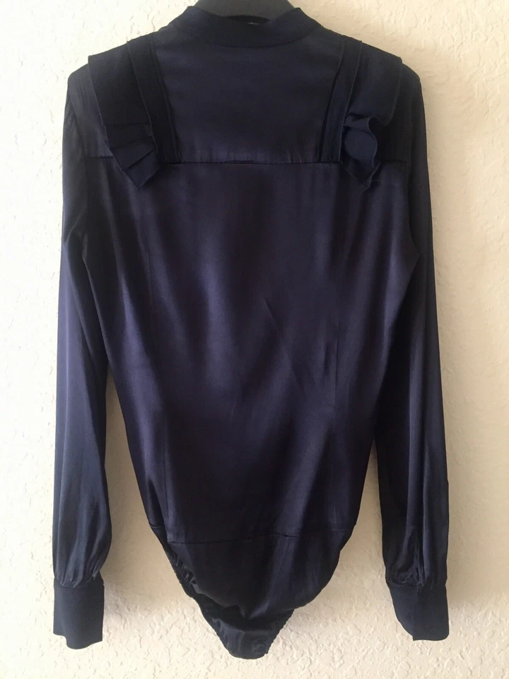 Nuevo Para Mujer’s DISFRAZ NACIONAL C’N’C Elástico Body Camisa Manga Larga Top Talla S Foto 2 de 4