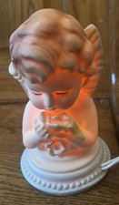 Vintage Soft Plastic Mold Cherub Angel Praying Baby Night Light