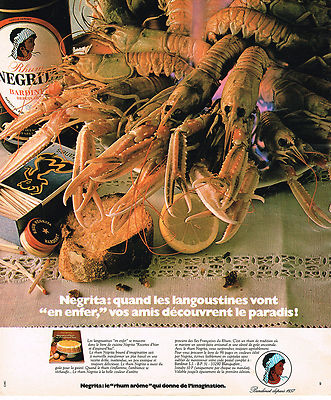 REKLAME WERBUNG 124 1977 NEGRITA BARDINET Rum für Langusten