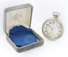 Elgin Art Deco 55.4mm 17 Jewel Pocket Watch Nickel Plated case