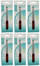Trim 5" Stainless Steel Sapphire Nail File Double Sided Manicure Pedicure 6 Pack