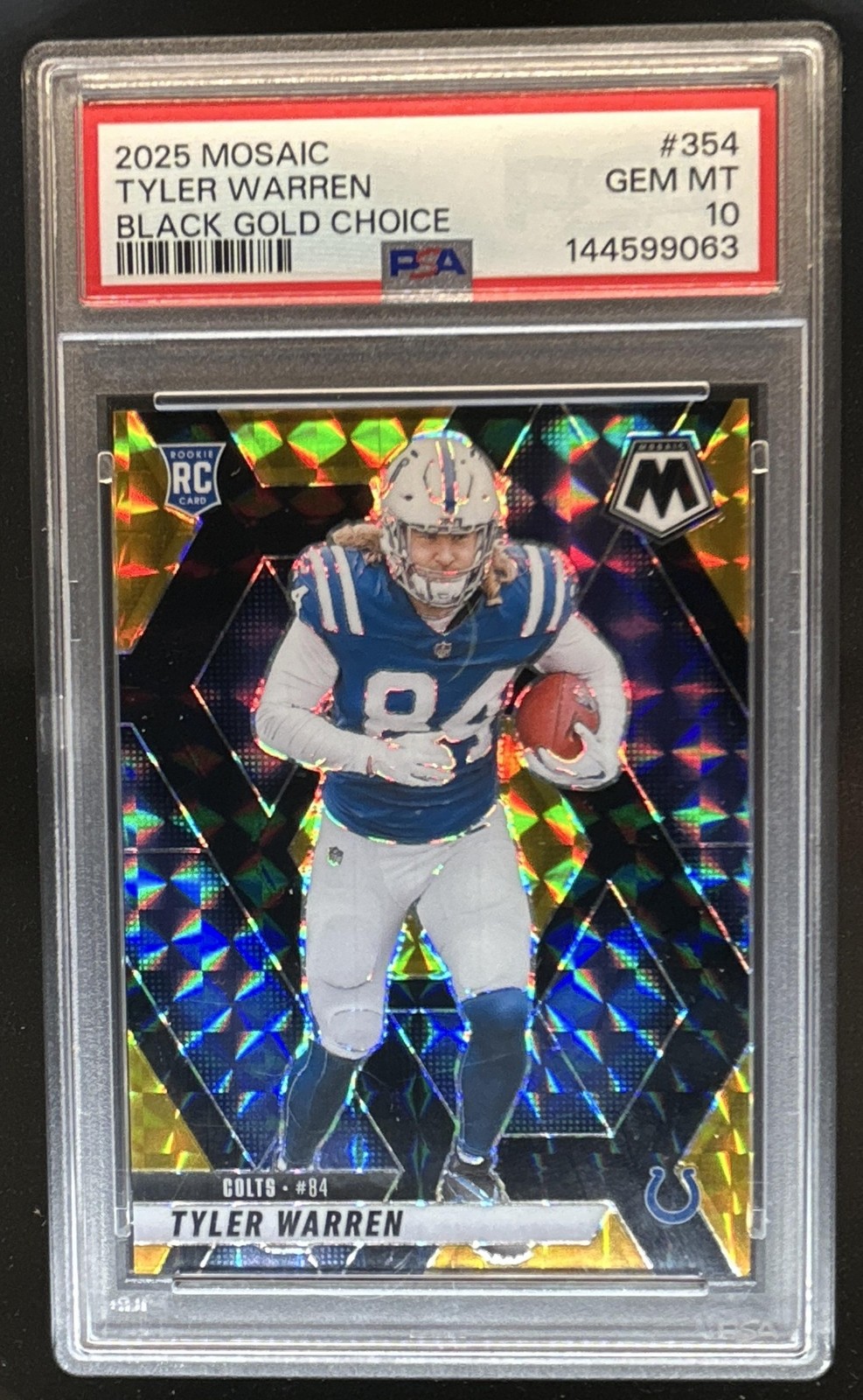 2025 Mosaic Rookies RC Choice Black Gold Prizm Tyler Warren Black Gold Prizm /8