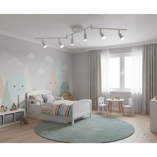 Plafoniera Soffitto braccia Orientabile 6 Luci GU10 Metallo Bianco Faretti LED