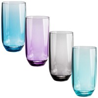 Acryl Trinkglas 450Ml Elegante Glas Optik - Bunt - GläSer 4Er Set - Wasserglas
