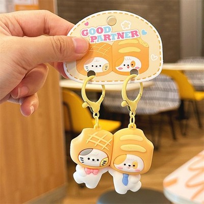 1Pair Cute Cat Dog Magnetic Couple Keychain Pendant Backpack Decoration Gifts