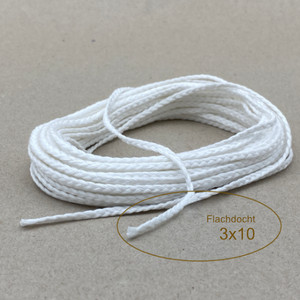 Flachdocht 3x10 für Kerzen von 20-50 mm Kerzendocht Docht