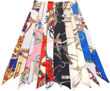 6 Pack Scarf Bags for Women - Narrow Scarf Hair  Neck Scarves - Fashion Gifts
