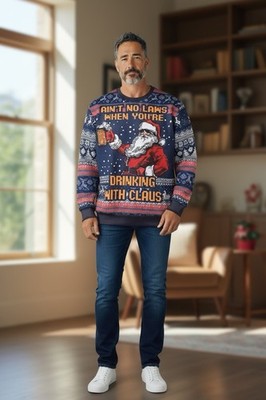 Christmas Crew Neck Ain t No Laws When Your Drinking With Clays Size Small