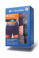 Columbia Men  s Multi Performance Stretch Boxer Briefs 4 Pack, Small