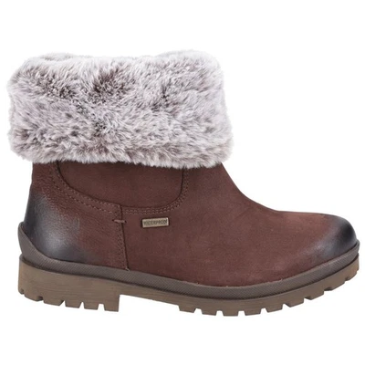 Hush Puppies Femmes Alice Suède Cuir Bottes Mi-Bottes Marron - Photo 1/4