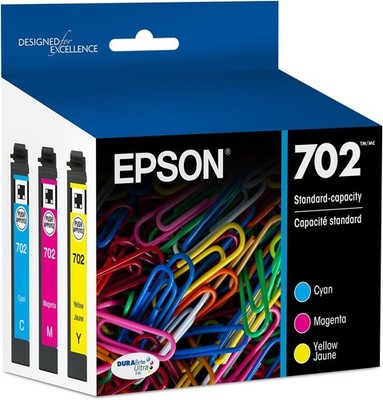 EPSON 702 DURABrite Ultra Ink Standard Capacity Color Combo Pack (T702520-S) W