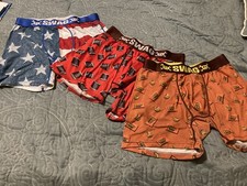 3 pair of Swag brand stretch novelty boxer briefs, size MEDIUM