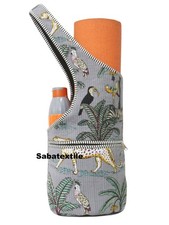 Indian Cotton Yoga Mat Bags Gray Animal Jhola Tote Bags, Quilted Yoga Mat Bags