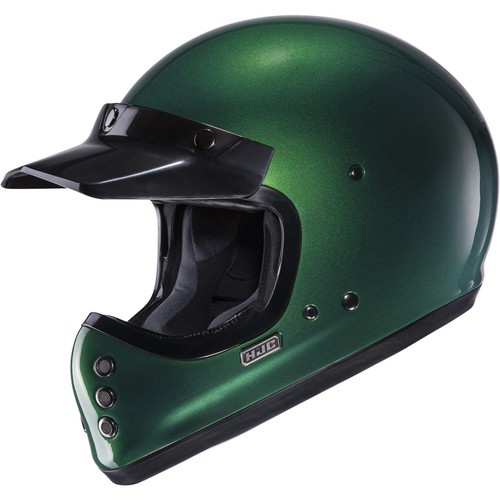 Motorrad Helm XL - HJC V60 Solid - Retro Vintage 80er Jahre grün glanz - Bild 2 von 4