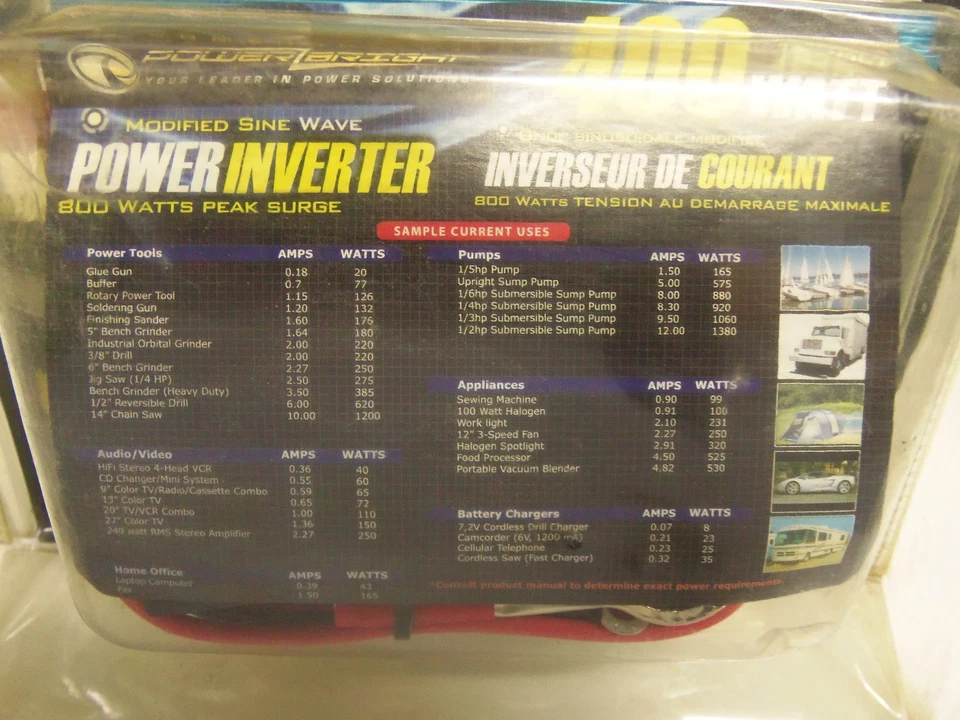 PowerBright 12-Volt 400-Watt Continuous Modified Sine Wave Inverter PW400-12 NEW - Image 3 of 3