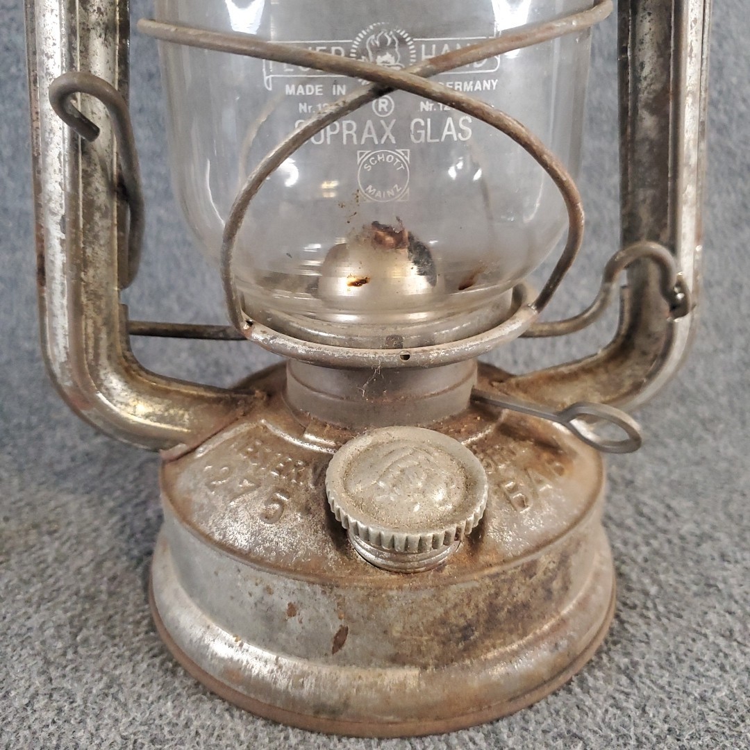 Feuerhand Baby 275 Vintage Kerosene Lantern West German With Suprax Glass Globe 