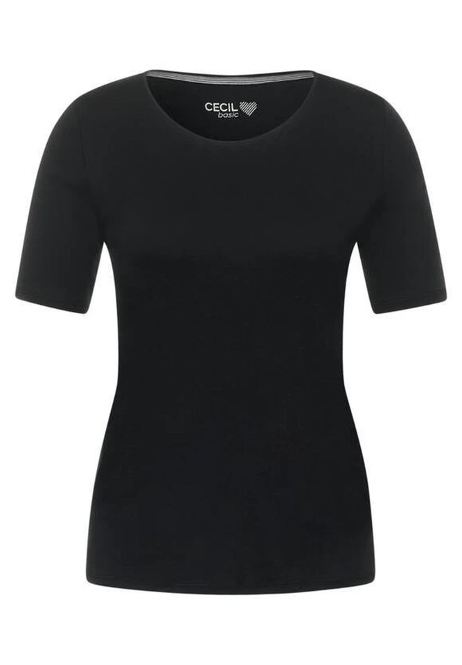 CECIL Basic Kurzarmshirt Lena in der Farbe schwarz - Bild 4 von 4