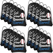 Windyun 16 Pcs Ball Drawstring Backpack Bulk Lightweight Draw String Bags Cin...