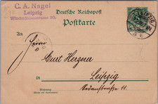 German Reichspost Leipzig Bahnpost Dresden-Strehlen 1892 Postal History Postcard