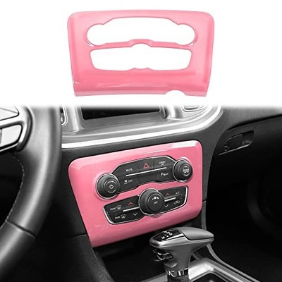  for Charger Radio AC CD Switch Panel Center Consoles Trim for 2015-2025+ Pink
