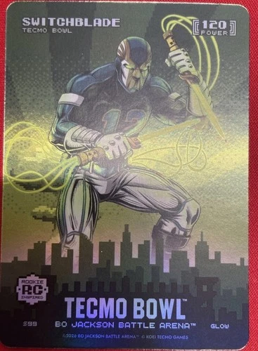 Bo Jackson Battle Arena Tecmo Bowl #120 Switchblade Skyline Glow Holo Foil