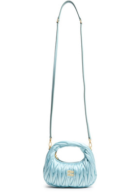 MIU MIU Wander Mini Blue Hobo Bag New And Authentic