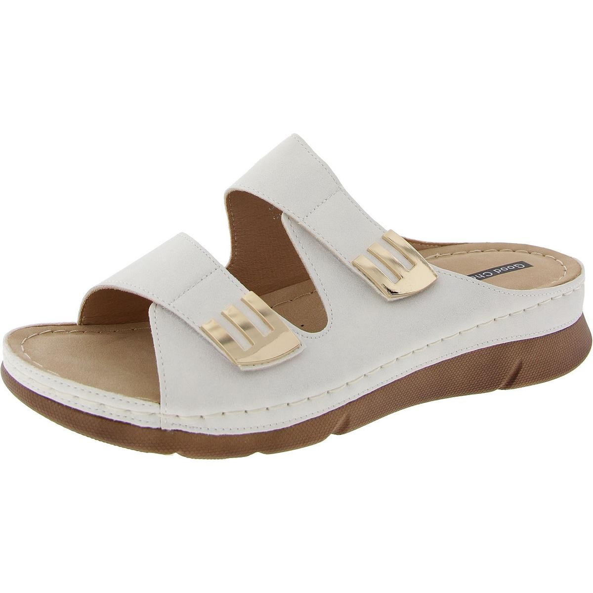 Хороший выбор Женских белых босоножек-слайдеров с украшениями 8.5 Medium (B,M) BHFO 4658