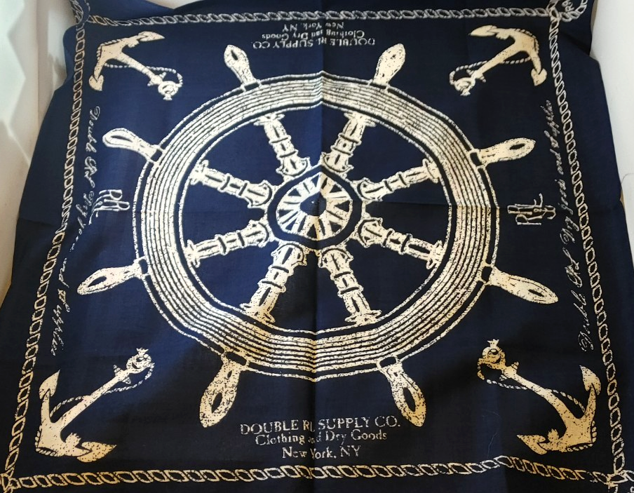 Vintage Polo Ralph Lauren Bandana Handkerchief Scarf Anchor Ship's