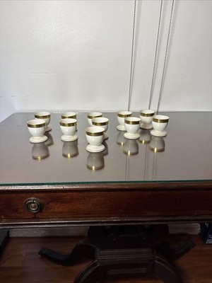 RARE Hutschenreuther 76444 Juwel Set Of 11 Egg Cups Excellent!