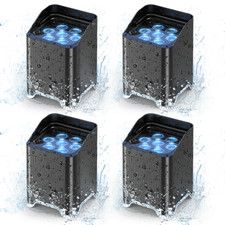 4Pack 7x20W Waterproof RGBWA UV Battery Powered WIRELESS DMX Par Lights Uplight