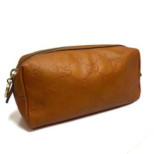 Guccissima Cosmetic Pouch Leather  Brown Gold...
