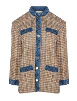 Sandro Damen Jacke Blazer Tweed Kariert Mehrfarbig Bouclé FrüHling Gr 36 S