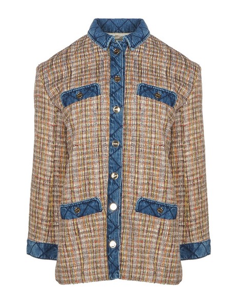 Sandro Damen Jacke Blazer Tweed Kariert Mehrfarbig Bouclé FrüHling Gr 36 S-image