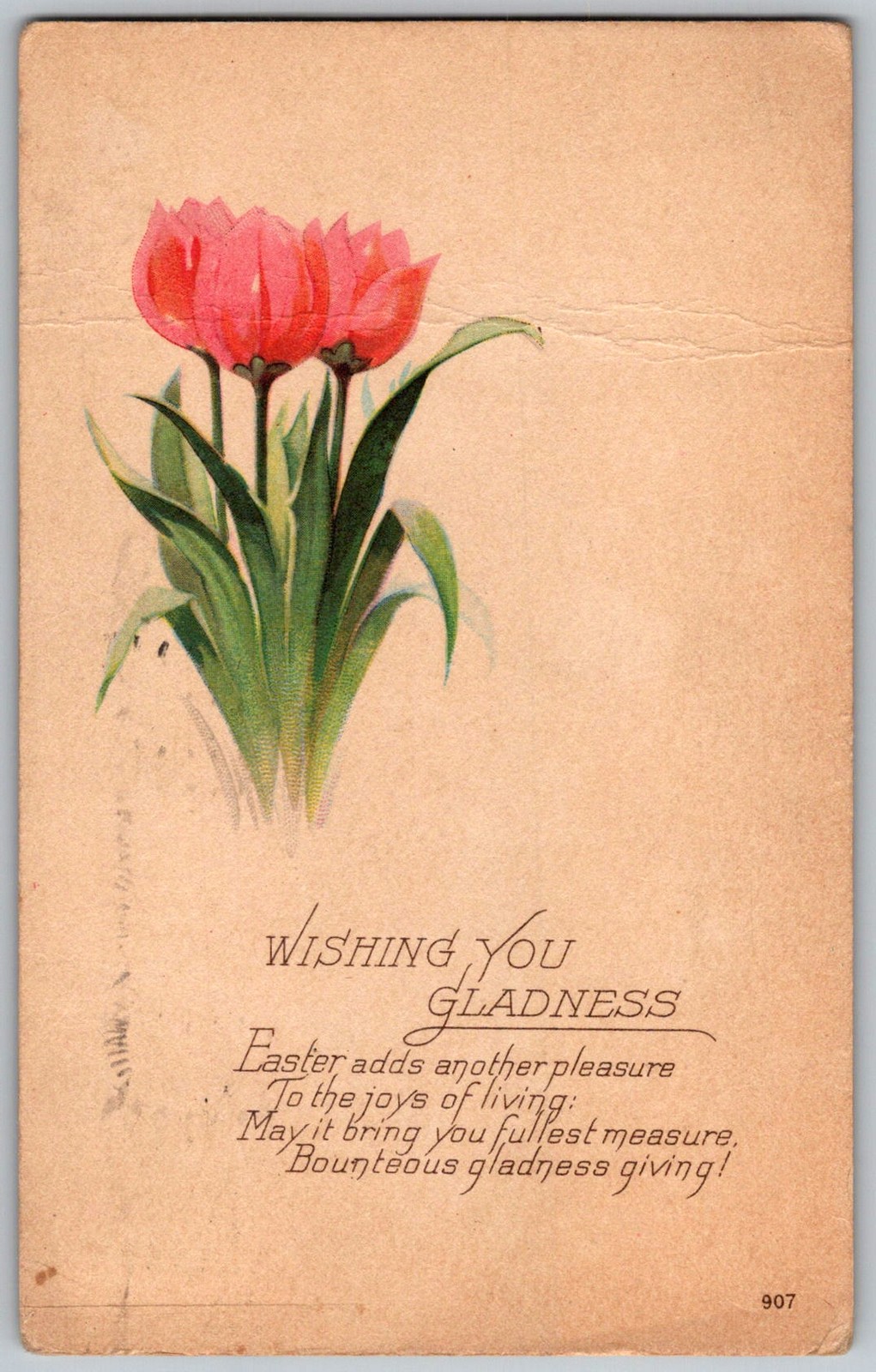 Vtg Postcard Easter Tulip Greeting Milwaukee, WI 1930s