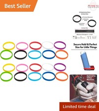 Silicone Rubber Bands Assorted Colors 2 x 0.25 Inches 20 Pack for Office Kitchen