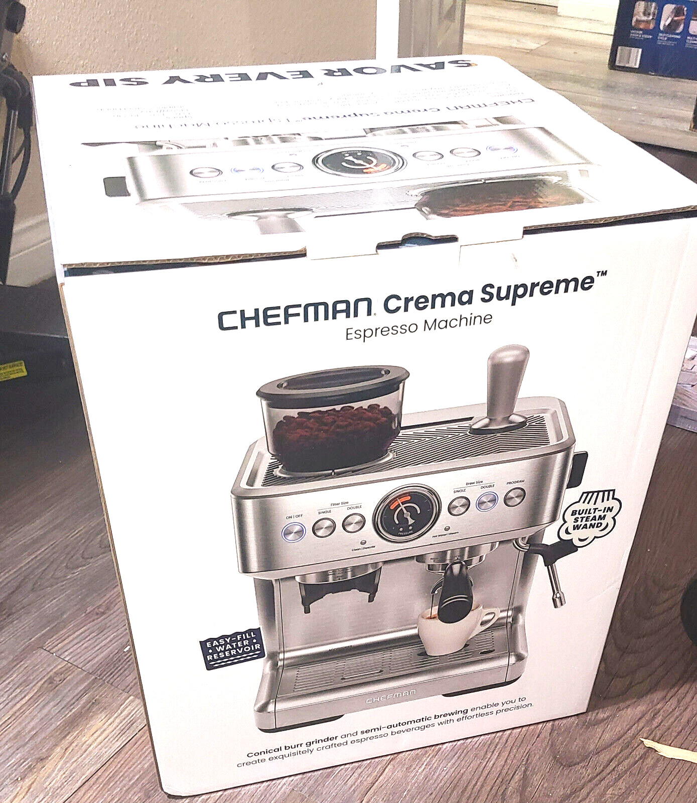 CHEFMAN Crema Supreme Semi-Automatic Espresso Machine RJ54-G