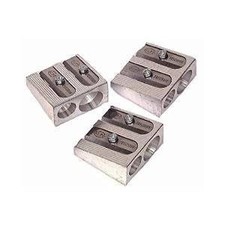 3 PACK: KUM 1040501 2-hole Pencil Sharpener Magnesium Alloy Wedge Silver
