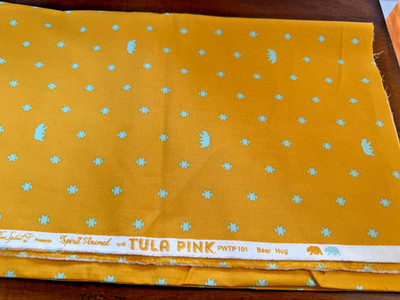 Tula Pink Spirit Animal Bear Hug Sunkissed  Fabric 1/2 YD 18'' X 44  Cotton OOP