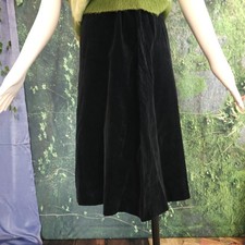 Vintage 1960's Black Velvet Skirt Pinup Rockabilly Secretary Retro