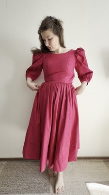 Vintage 80s Laura Ashley Evening Dress Floral Midi Puff Sleeve Pink V-Back Tea | eBay Vintage 80s Laura Ashley Evening Dress Floral Midi Puff Sleeve Pink V-Back Tea | eBay