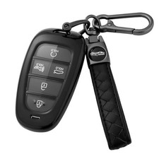 for Hyundai Key Fob Cover with Keychain for Hyundai Sonata Santa Fe Nexo Black