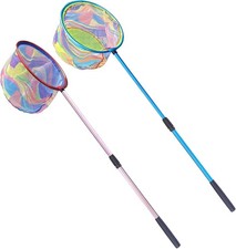 Fishing Net 2 Pack Retractable Aluminum Landing Catch Insects Butterflies Blue R