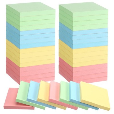 24 Sets Full Adhesive Sticky Notes 3x3 Inches Sticky Notes Adhesive Memo Self...