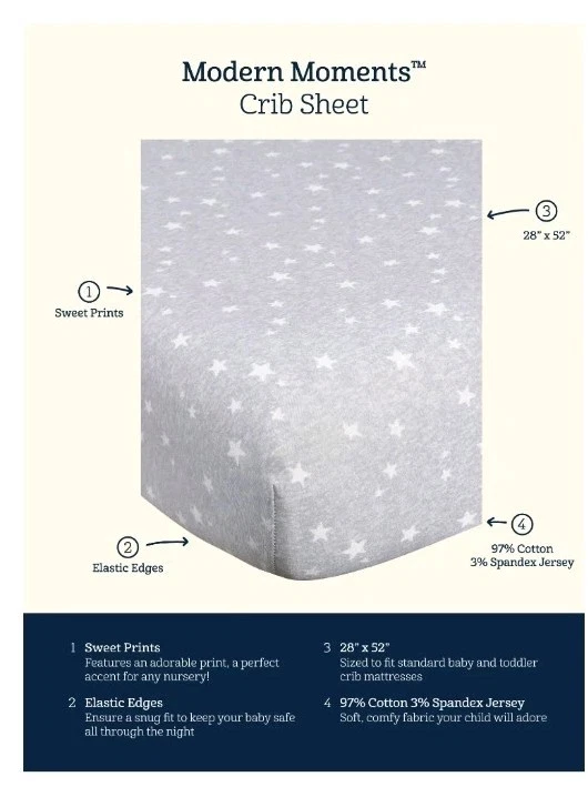 Lençol de berço Gerber Modern Moments ajustado rosa floral - NOVO - Imagem 4 de 4