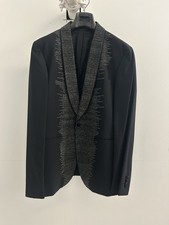 John Richmond Black Silver Shawl Lapel Two-Button Blazer Men's Size 54