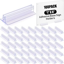 Fulmoon 100pcs Sign Holders Adhesive Base Multipurpose Counter Warehouse Sign Ho