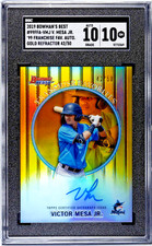 2019 Bowman's Best Victor Mesa Jr. AUTO 10 SGC 10 Gold Refractor /50 Marlins